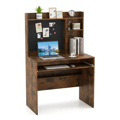 Computer Desk Home Office Desk w/Magnetic Bulletin Board-Coffee