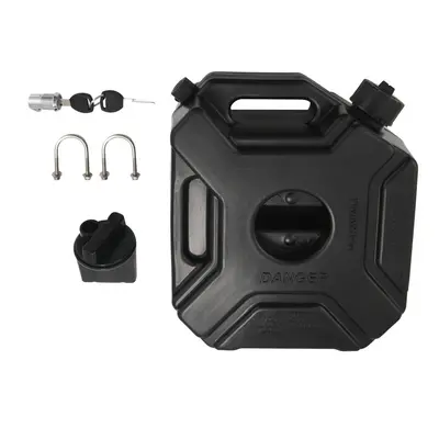 5L Black Fuel Tank Motorcycle Spare Petrol Oil Tank with Lock & Key