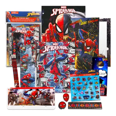 Marvel Spiderman School Supplies Set - Bundle With Spiderman Folder N