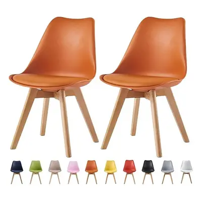 Set of Dining Chairs Wooden Legs Soft Cushion Pad Stylish DELUXE Retro Lounge Dining Office