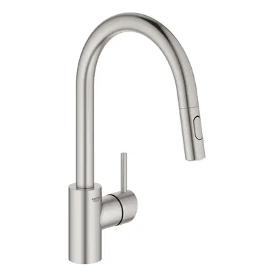 GROHE 32665DC3 Concetto Pull-Down Kitchen Faucet with sprayer Supersteel (Stainless Steel)