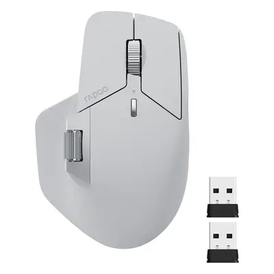 (MT760L Light Gray) Rapoo MT760L/MT760M Multi-mode Rechargeable Wireless Mouse Ergonomic DPI Sup