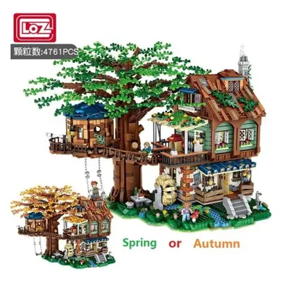 (as the picture, no box) 2in1 Loz Blocks Educational Toy Tree House Spring Or Autumn Brinquedos 