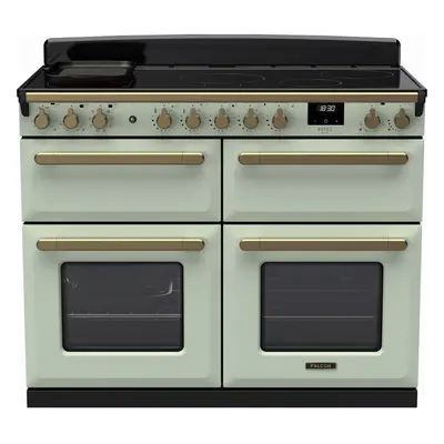 Rangemaster Estel Deluxe 110cm Electric Range Cooker with Induction Hob - Mint / Antique Brass -