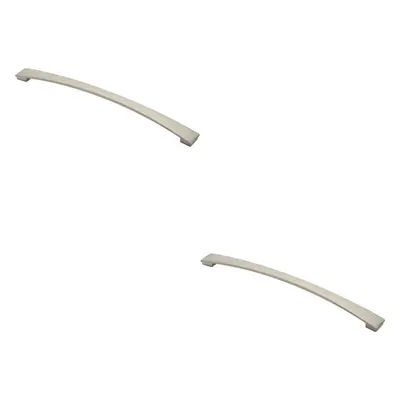 2x Curved Bow Pull Handle x 25mm 320mm Fixing Centres Satin Nickel