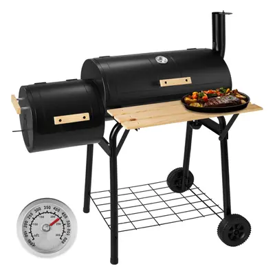 BBQ Charcoal Grill Coal Barbecue Smoker Cart Temperature Display Thermometer