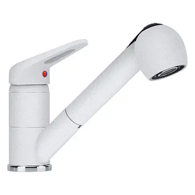 FRANKE Spray-Polar White Kitchen Sink tap with Pull-Out spout Made of Granite Prince II 115.0470