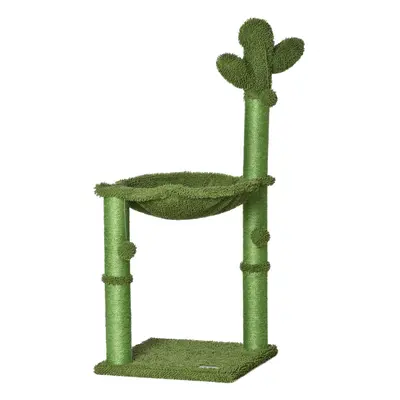 PawHut Cactus Cat Tree Tower Sisal Scratching Post with Hammock x x cm