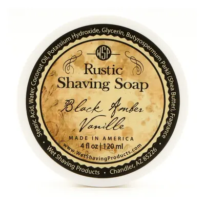 WSP Luxury Rustic Shaving Soap (Black Amber Vanilla) Artisan Made in America Using Vegan Natural