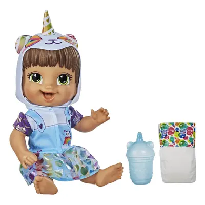 Baby Alive Tinycorns Doll Panda Unicorn Accessories Drinks Wets Brown Hair Toy for Kids Ages Yea