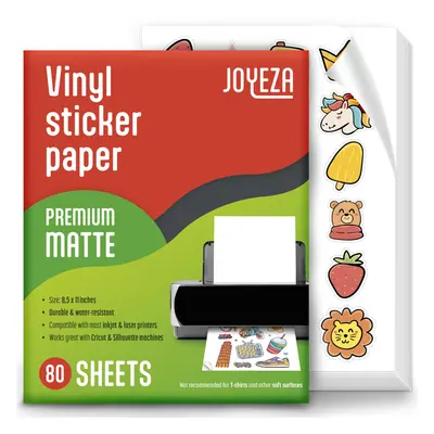 JOYEZA Premium Printable Vinyl Sticker Paper for Inkjet Printer - S