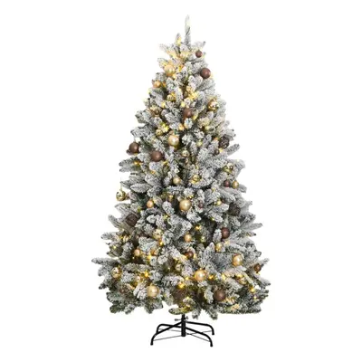 (green and white, cm/ with LEDs & gold balls) vidaXL Artificial Hinged Christmas Tree Artificial