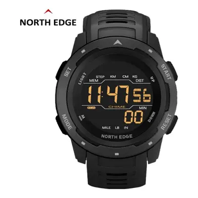 (black) North Edge Men Digital Watch Men&apos;s Sports Watches Dual Time Pedometer Alarm Clock W