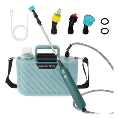 (Blue Nozzles) Electric Sprayer 5L Shoulder-type Battery Powered Pesticide Sprayer 2000mAh USB R