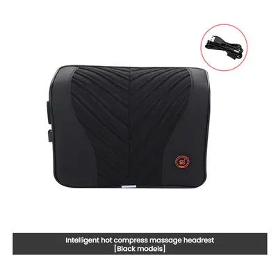 (Massage-Black-Pillow) Car Neck Massage Pillow Lumbar Support Cushion Auto Seat Relax Head Waist