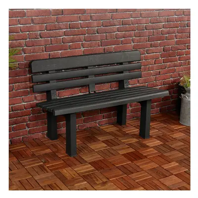 (Anthracite) Seater Plastic Garden Bench Outdoor Furniture