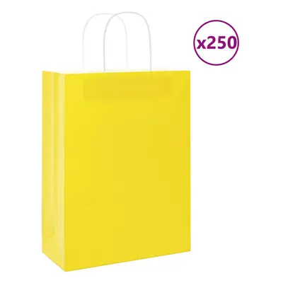 (yellow, x x cm/ pcs) vidaXL Paper Bags pcs with Handles Yellow 26x17x25 cm Paper Grocery Bag