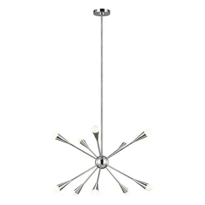 10 Bulb Chandelier LIght Highly Polished Nickel LED G9 3.5W