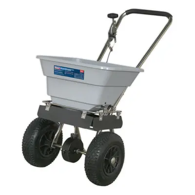 Walk Behind Broadcast Spreader - 37kg Capacity Hopper - Adjustable Feed System