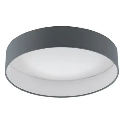 Flush Ceiling Light Colour White Shade Anthracite Fabric Bulb LED 18W Included