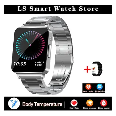 (silver, steel) New Smart Watch Men Three High Laser Healthy Heart Rate Blood Pressure Measureme