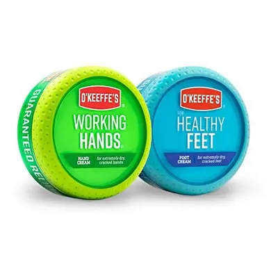 OKeeffes Working Hands Hand Cream, 3.4 Ounce Jar and Healthy Feet Foot Cream, 3.2 Ounce Jar