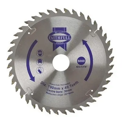 Faithfull FAIZ1904030 Circular Saw Blade x 16/20/30mm x 40T Fine Cross Cut