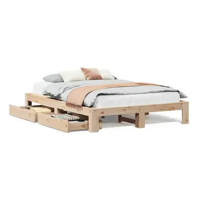 vidaXL Bed Frame without Mattress Bed Base Bedstead 140x200 cm Solid Wood Pine