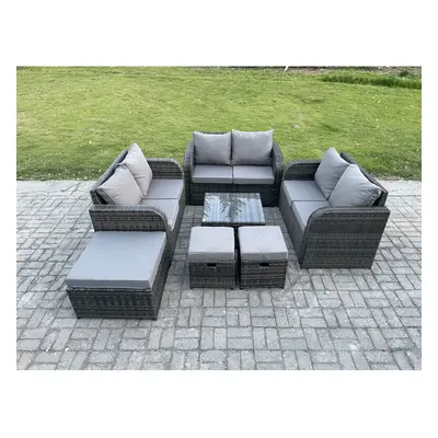 Fimous Seater Outdoor Garden Furniture Sets Wicker Rattan Furniture Sofa Sets with Square Coffee