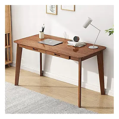 (Walnut) Wood Workbench Desk with Drawer Computer Desk PC Laptop Study Table Workstation