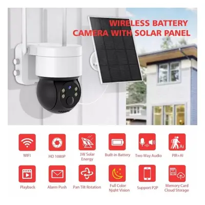 (white,black, 200W) 400/200w 1080p Solar Surveillance Outdoor Security Solar Camera 2mp Panorami