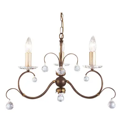 3 Bulb Chandelier Hanging Pendant LIght Bronze Patina LED E14 60W Bulb