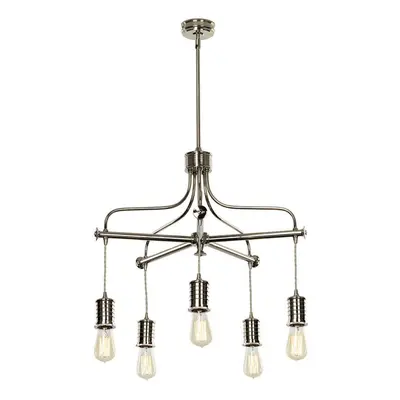 5 Bulb Chandelier LIght Highly Polished Nickel LED E27 60W