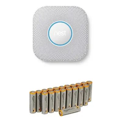 Nest Protect 2nd Generation Smoke + Carbon Monoxide Alarm (Wired) with Amazon Basics Batteries