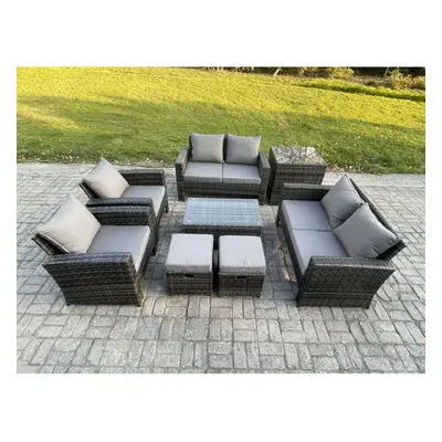 Fimous Garden Furniture Sets Pieces Outdoor Rattan Furniture Manual Wicker Patio Sofa Chair Set 