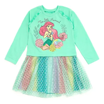 Disney Princess Ariel Little Girls French Terry Dress Green