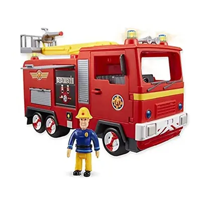 FIREMAN SAM Electronic Spray and Play Jupiter fire engine, free-wheeling with lights, sounds, wa