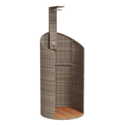 (grey, x x 241.5 cm) vidaXL Outdoor Shower Garden Beach Pool Shower Poly Rattan and Acacia Wood