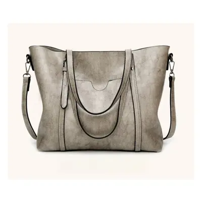 (light grey) Genuine Leather Women's Tote Bag Elegant Shoulder And Crossbody Handbag