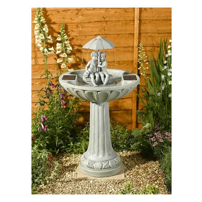 Umbrella Solar Garden Water Feature Ornamental Outdoor Fountain Decor