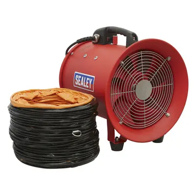 250mm Portable Ventilator with 5m Ducting - rpm - High Volume Air Delivery