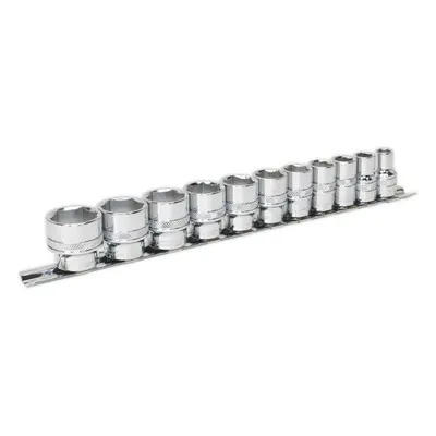 11 PACK Socket Set 3/8" Imperial Square Drive - Point LOCK-ON Rounded Heads