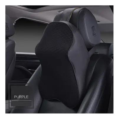 (black) 3D Spare Car Headrest Pillow Leather Ice Silk Automobile Neck Rest Waist