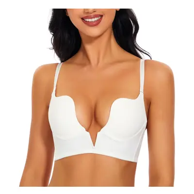 Women's Deep Plunge Bra Low Cut Push Up Bra Underwired Convertible Low