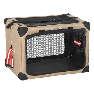 PawHut Collapsible Dog Crate Foldable Pet Carrier for Cats Small Dog 65x45x45cm