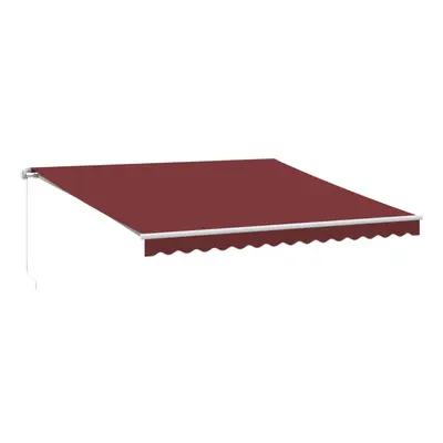 (burgundy and white, x cm) vidaXL Manual Retractable Awning Folding Outdoor Sunshade Patio Canop