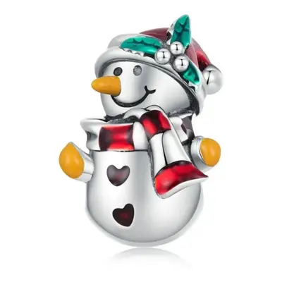 Snowman Charm Bead Christmas Xmas Genuine Sterling Silver Compatible With Pandora Bracelets