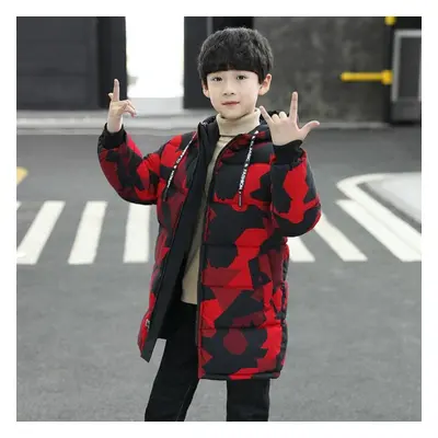 (red, cm) Kids Boys Winter Jackets Warm Coat Snowsuit Outerwear Coats Children Clothing Baby Fur