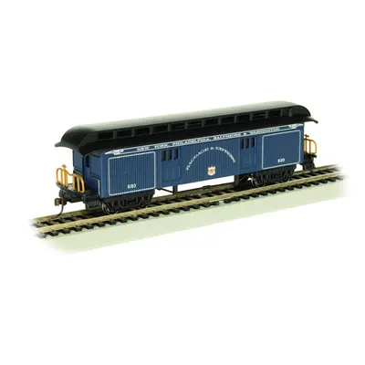 Old-Time Baggage Car with Round End Clerestory Roof - B&O Royal Blue