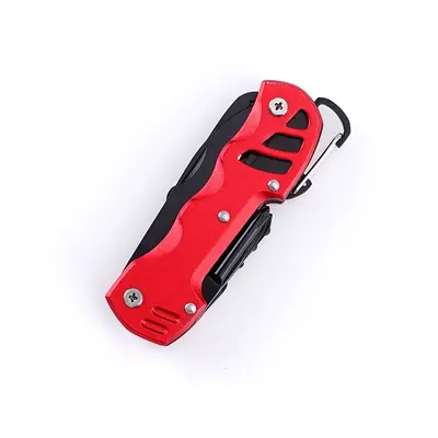 (Red) Outdoor Multifunctional Pocket Knife Swiss Army Knife Portable Field Survival Folding Knif